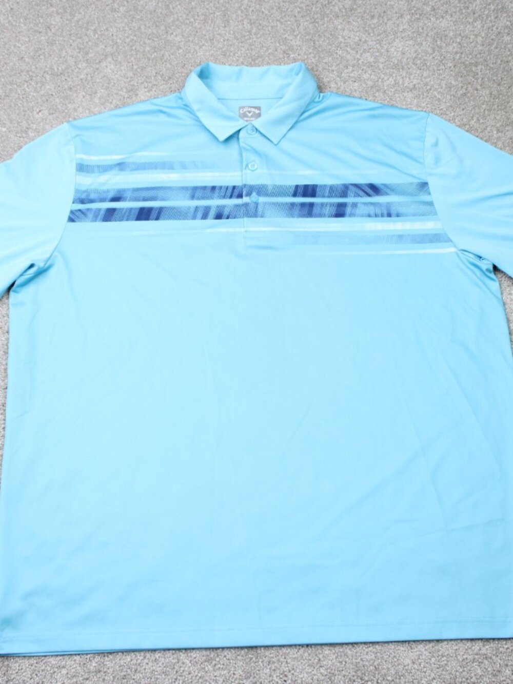 Callaway Polo Shirt Mens 2XL XXL Blue Opti-Dri 100% Polyester Golf Short Sleeve